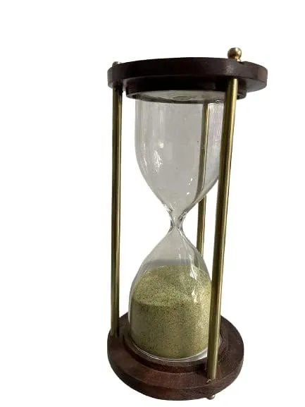 1 Minute Yellow Sand Timer Hourglass Sandglass Sand Clock Colorful Gift Package 1 Minute Wooden and Brass Sand Timer