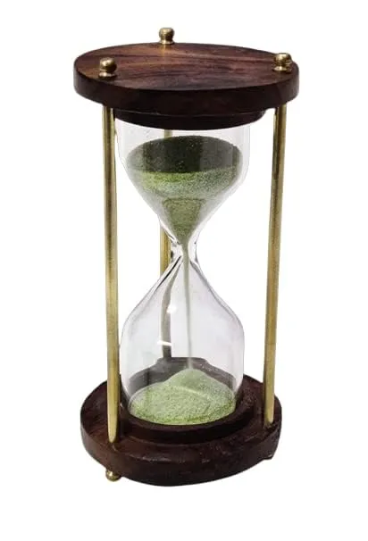 1 Minute Yellow Sand Timer Hourglass Sandglass Sand Clock Colorful Gift Package 1 Minute Wooden and Brass Sand Timer
