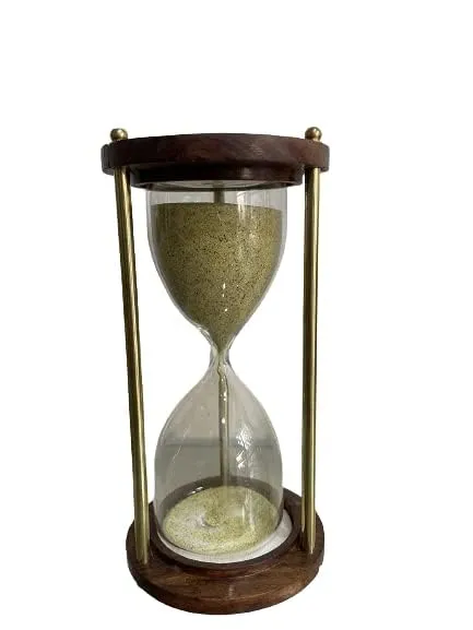 1 Minute Yellow Sand Timer Hourglass Sandglass Sand Clock Colorful Gift Package 1 Minute Wooden and Brass Sand Timer