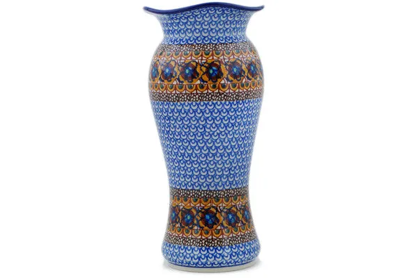 11" Vase - Brown Mardi Gras