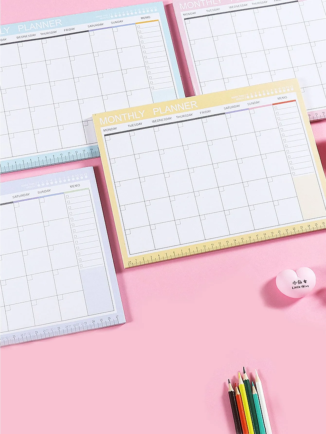 1pack Monthly Plan Random Memo Pad