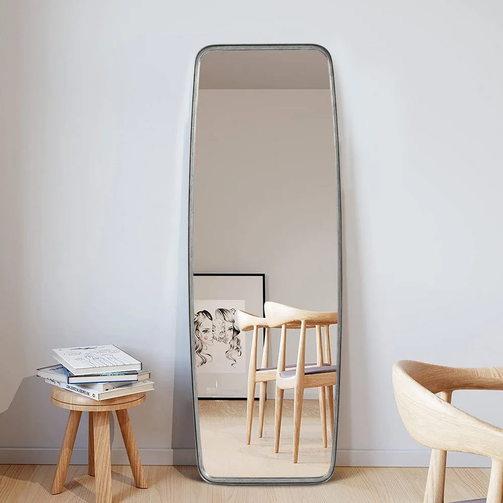 60 Inch Full Length Metal Frame Contemporary Mirror, Silver By Casagear Home