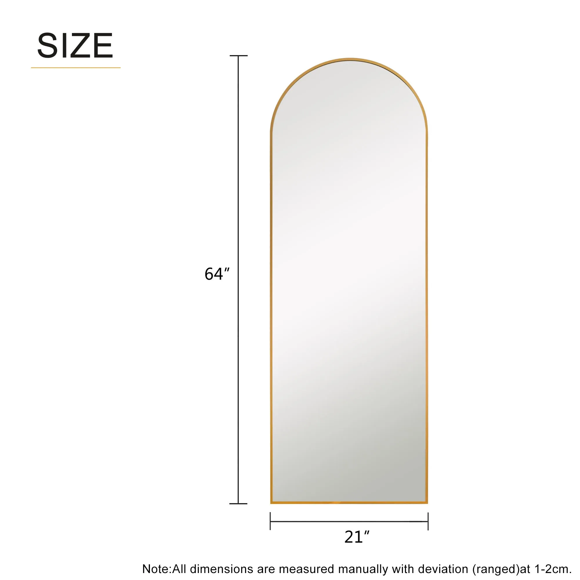 64-in H x 21-in W Arched Top Mirror