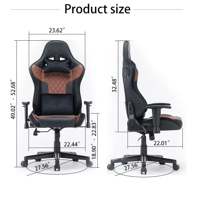 7 RGB Lights Bluetooth Speaker Gaming Chair Ergonomic Racing chair 165° Reclining Gaming Seat 4D Armrest Footrest Pink White
