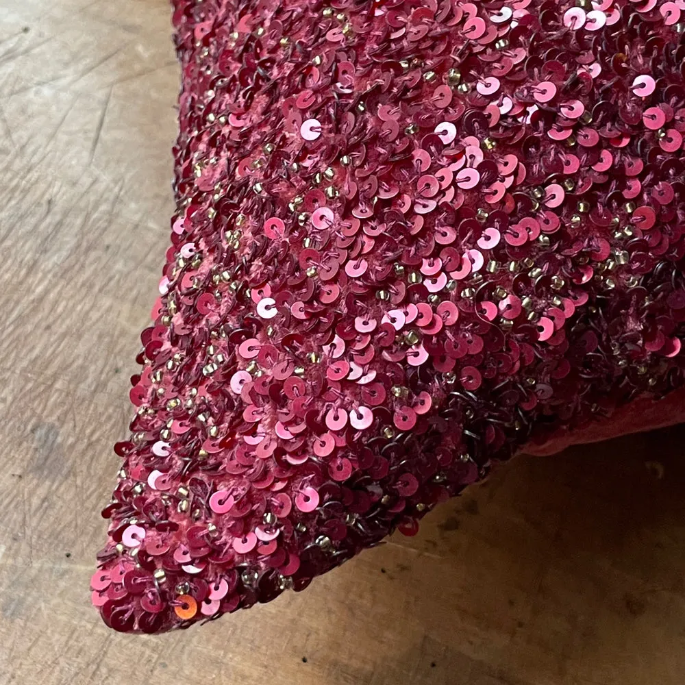 Addyson Silk Velvet Cushion in Watermelon