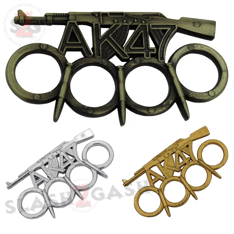 AK-47 Brass Knuckles w/ Bullet Spikes Kalashnikov Rifle Paperweight