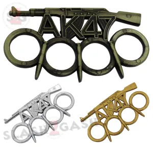 AK-47 Brass Knuckles w/ Bullet Spikes Kalashnikov Rifle Paperweight