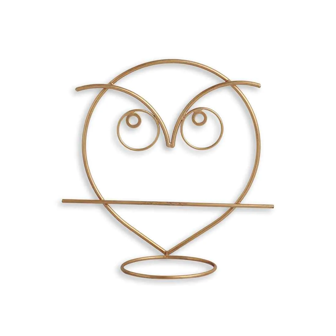 Angry Owl' Wall Planter Pot In Galvanized Iron (25.4 cm | Brass Finish)