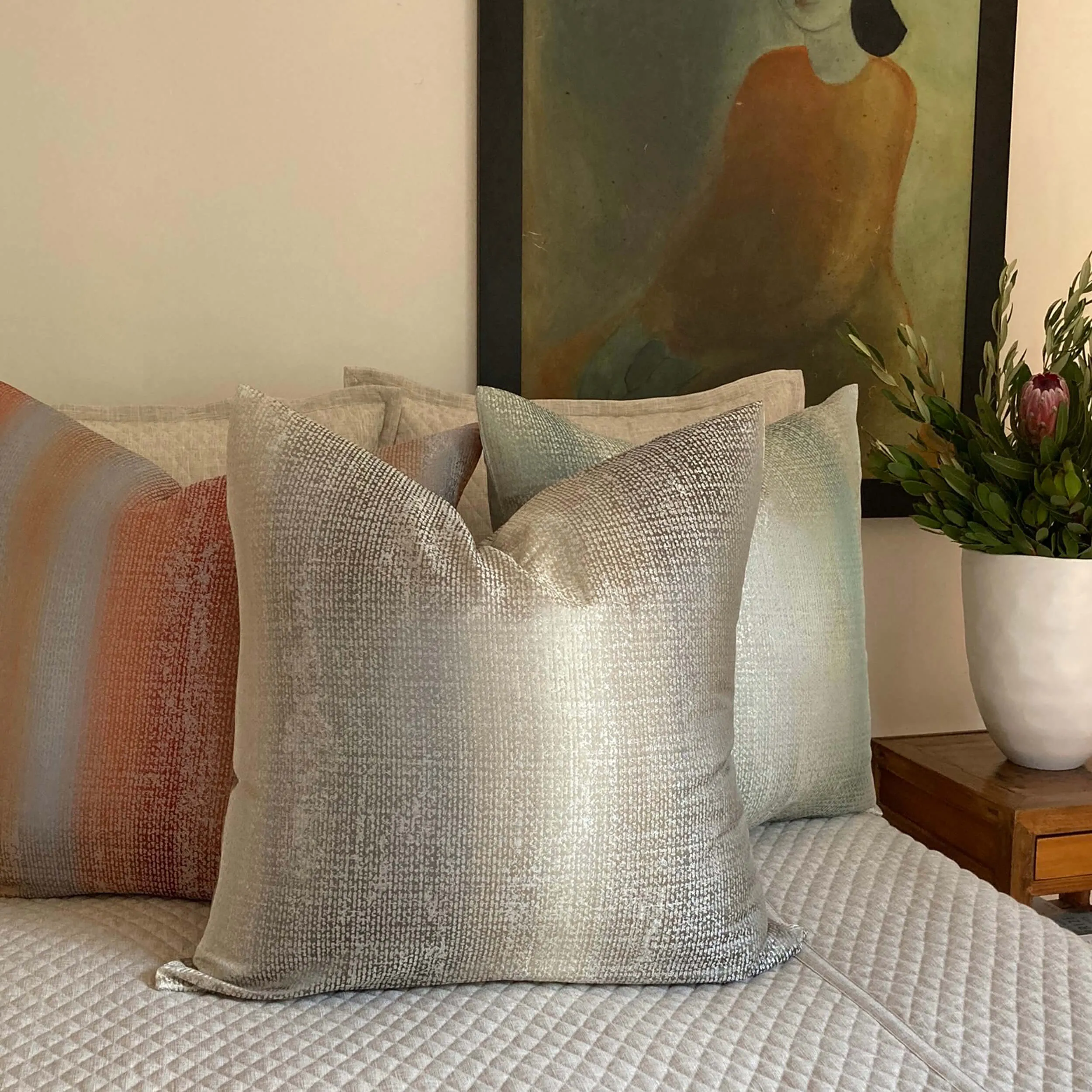Anguilla Pillow, Aqua