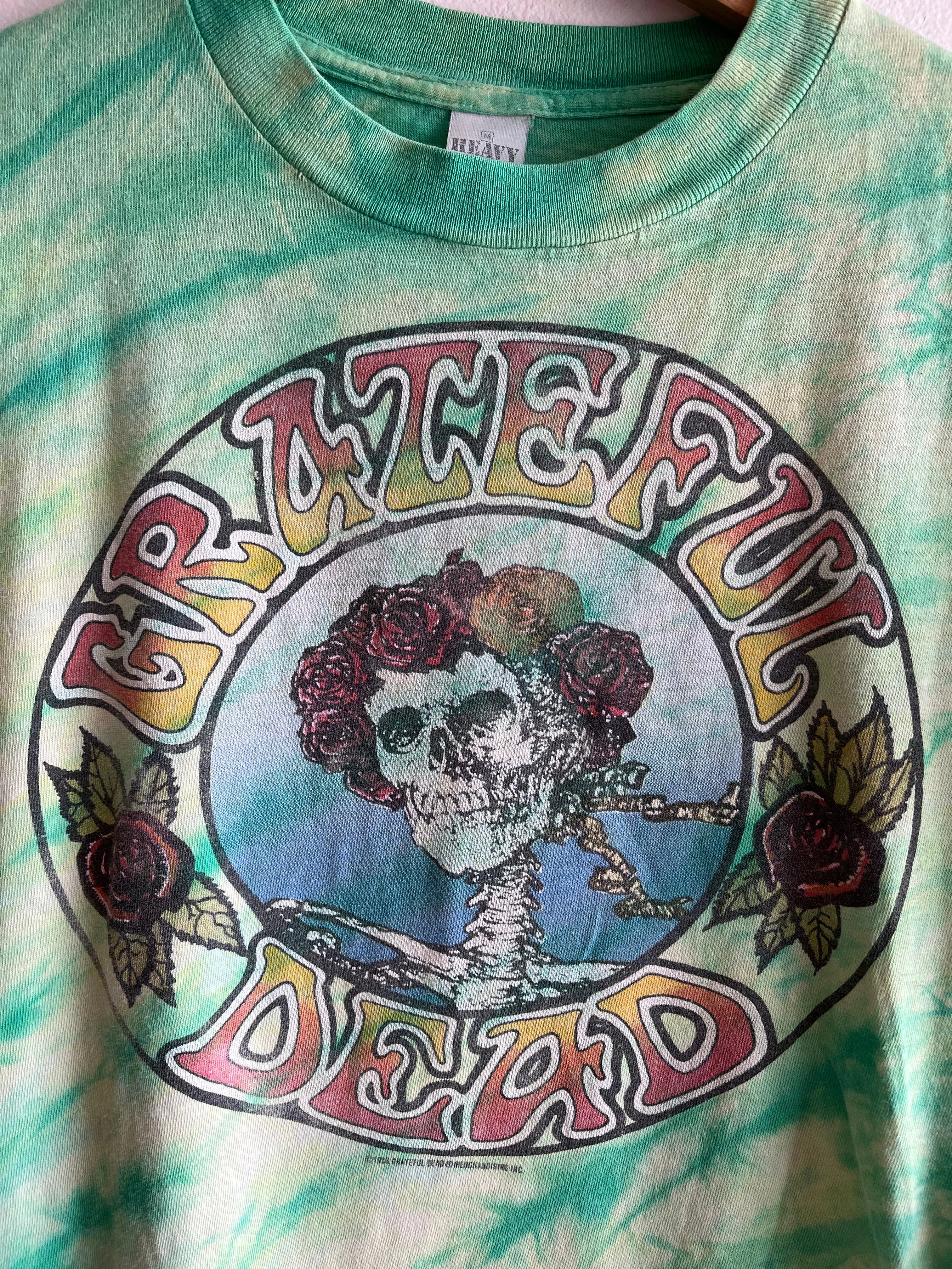 Authentic Vintage 1986 Grateful Dead Green Tie Dye T-Shirt