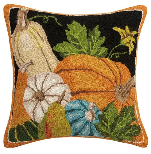 Autumn Harvest Hooked Pillow