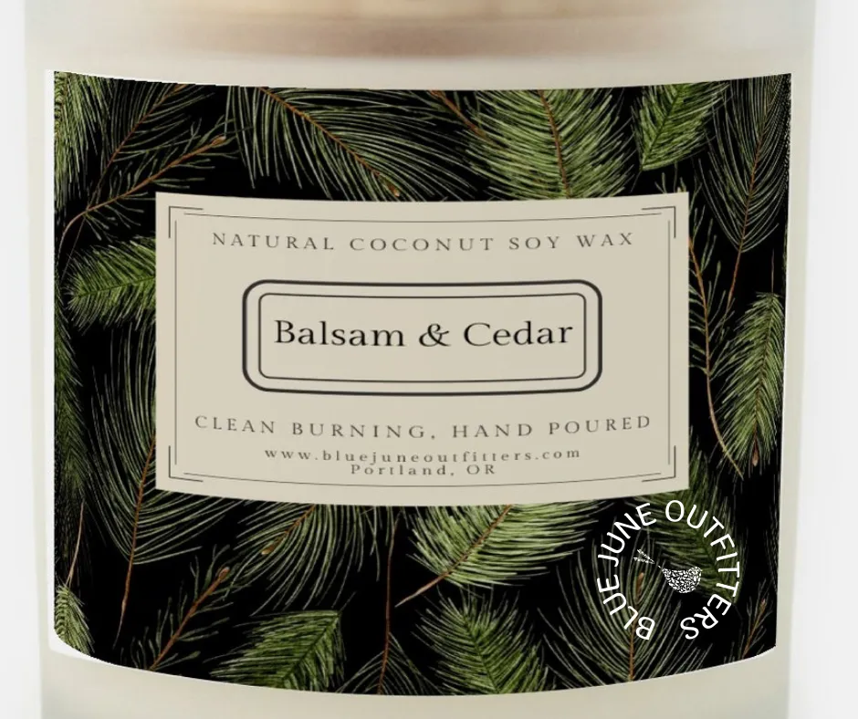 Balsam & Cedar Hand Poured Wood Wick Candle