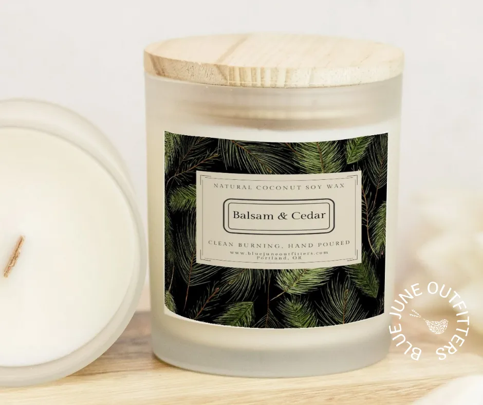 Balsam & Cedar Hand Poured Wood Wick Candle