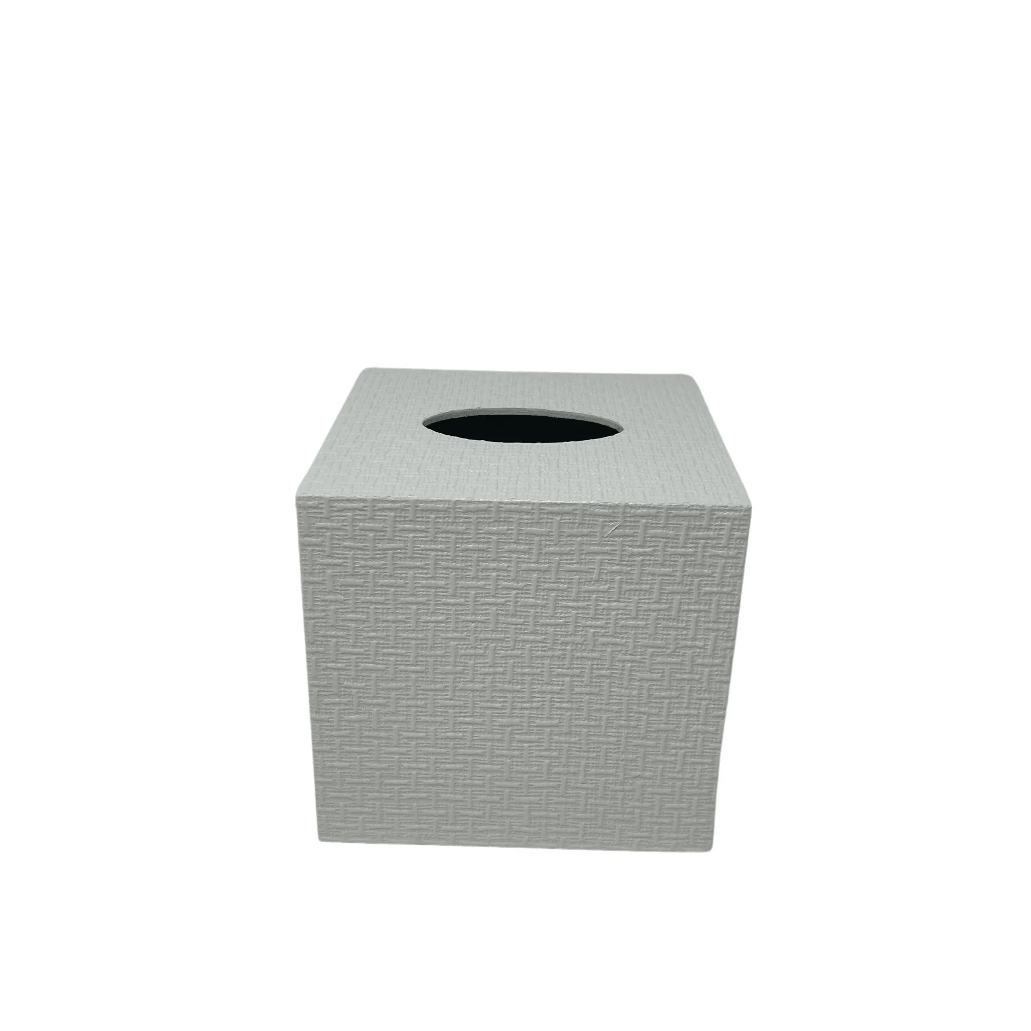 Basket Weave Tissue Box in Wallen White