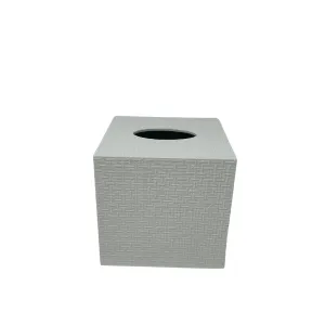 Basket Weave Tissue Box in Wallen White