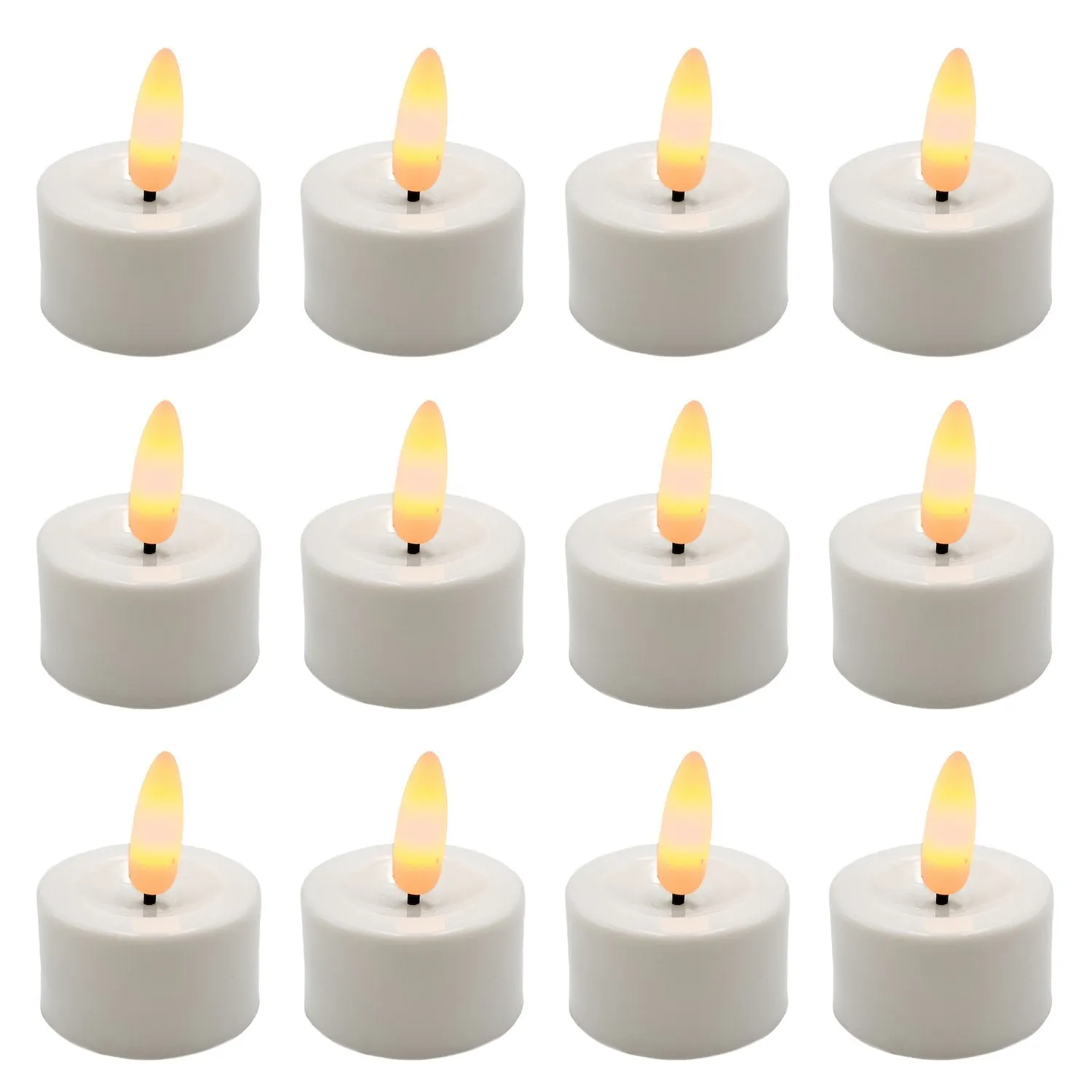 Battery Operated 3D Wick LED Tea Lights