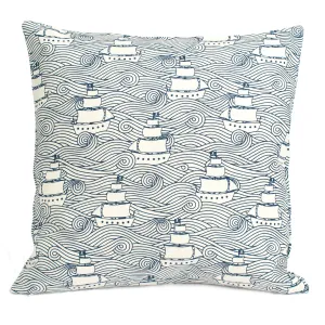 Belgian Linen Pillow Case - High Seas Navy