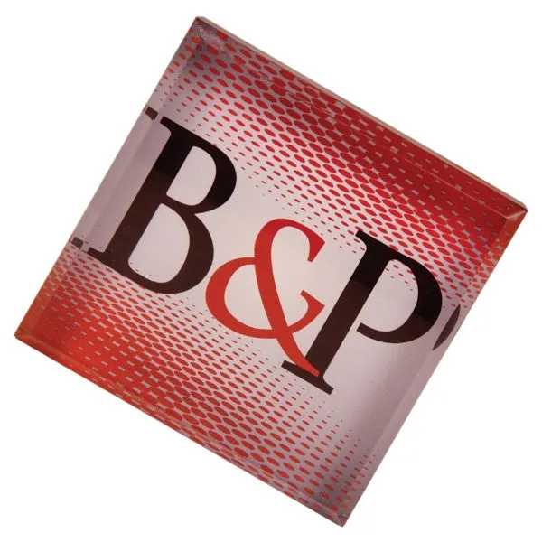 Beveled Square Shaped Acrylic Paperweights with Your Own Design