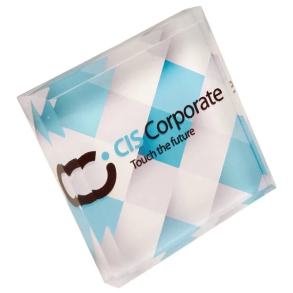 Beveled Square Shaped Acrylic Paperweights with Your Own Design