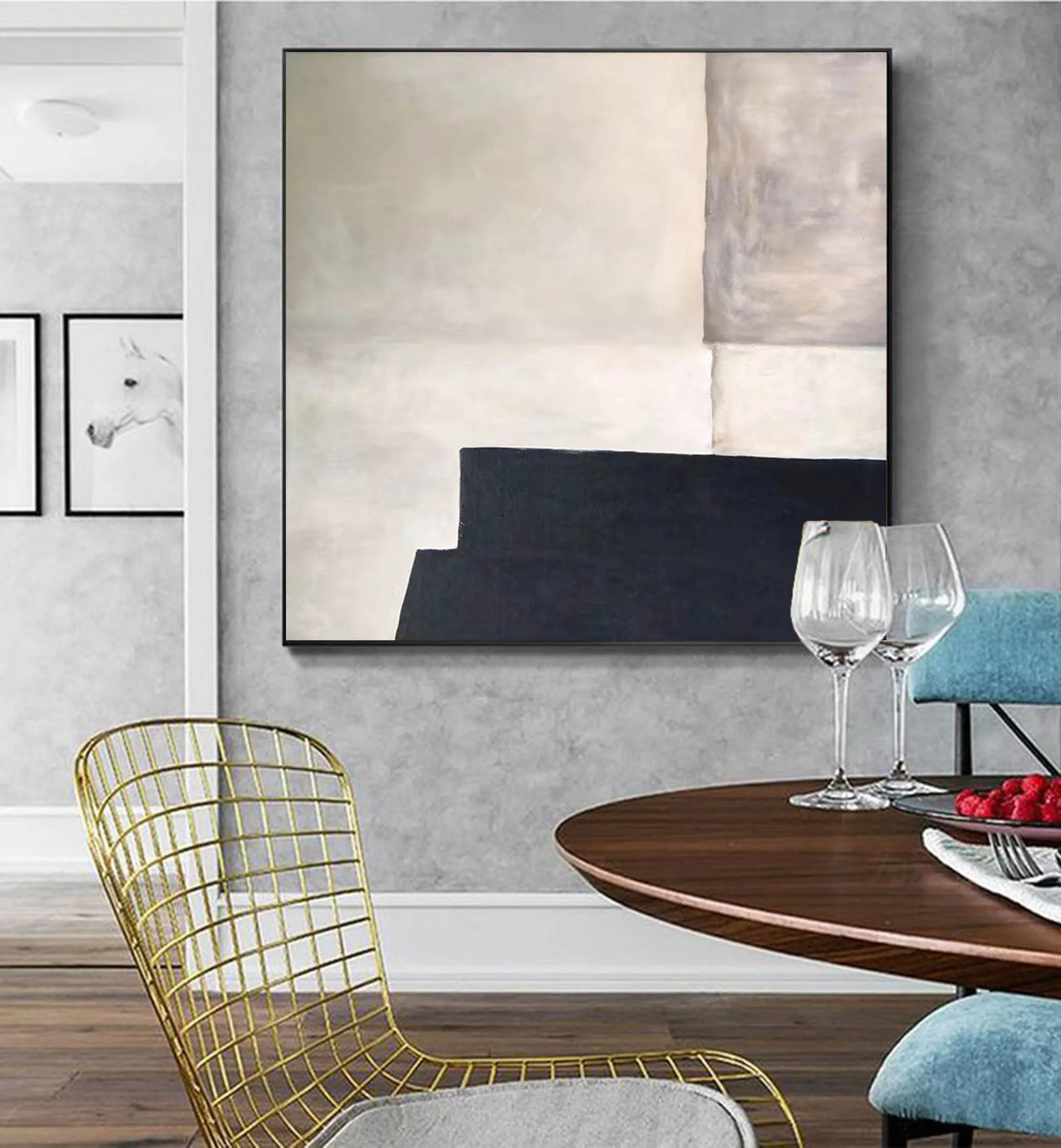 Black and White Abstract Painting Large Contemporary Paintings Yp031