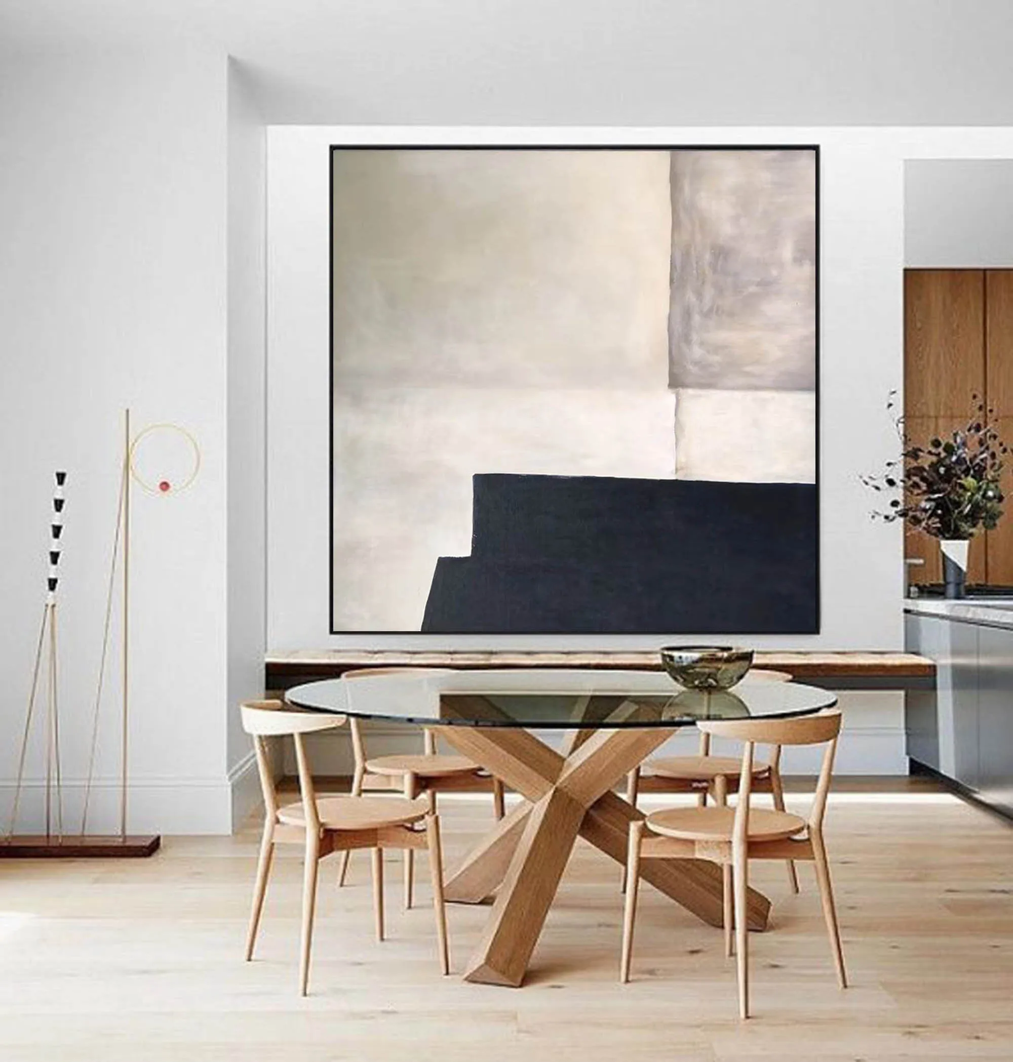 Black and White Abstract Painting Large Contemporary Paintings Yp031