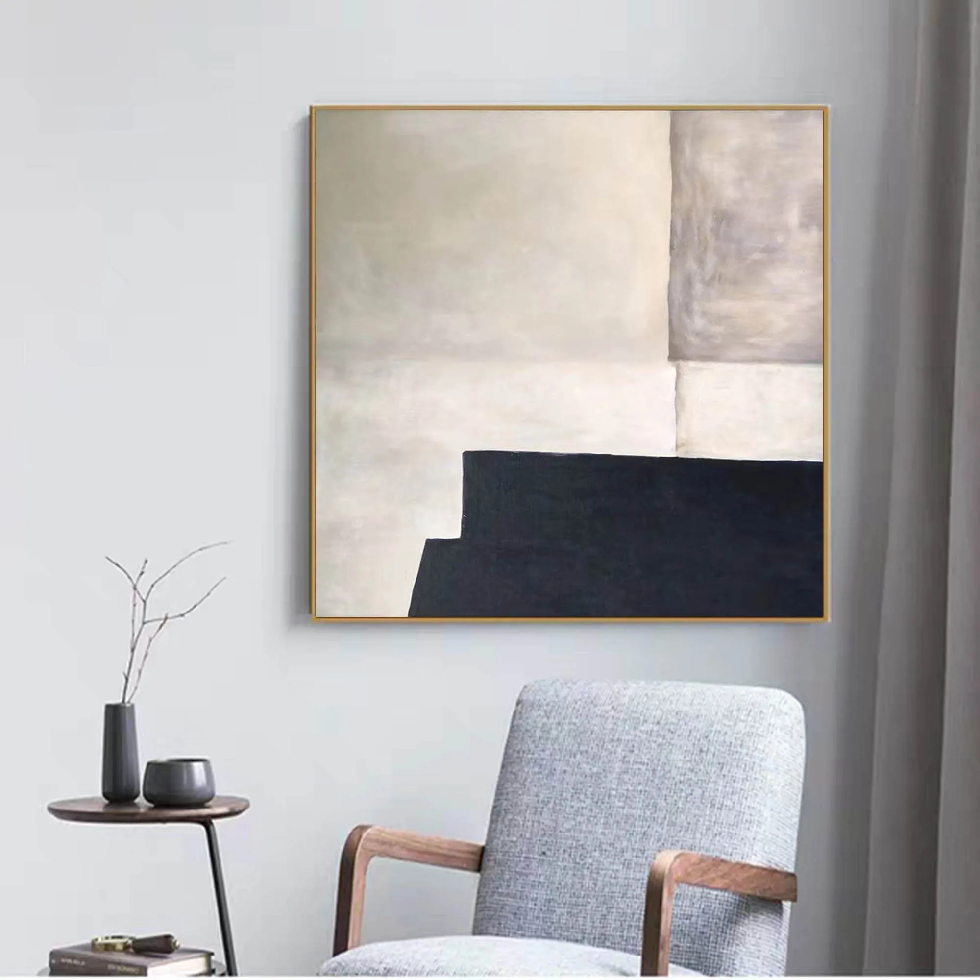 Black and White Abstract Painting Large Contemporary Paintings Yp031
