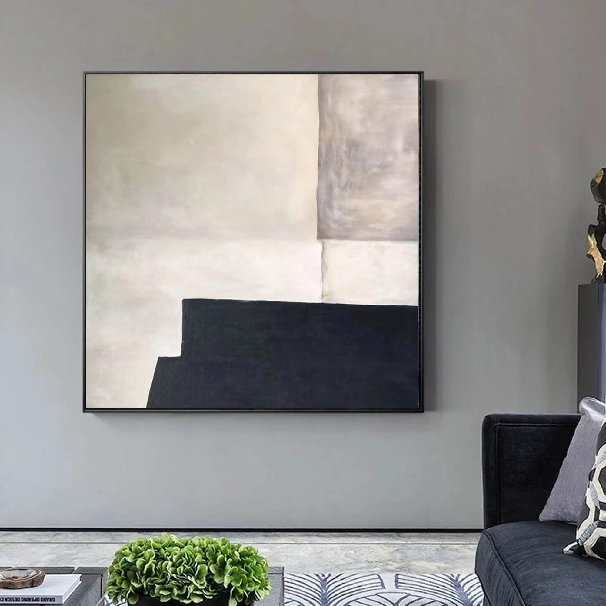 Black and White Abstract Painting Large Contemporary Paintings Yp031