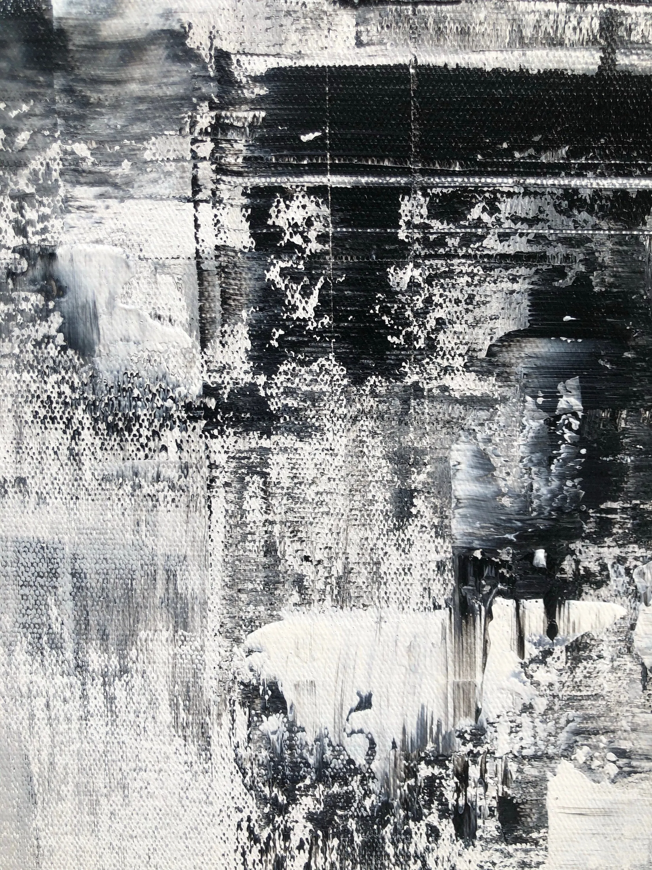 Black And White Abstract Painting on Canvas Minimalist Painting Op027