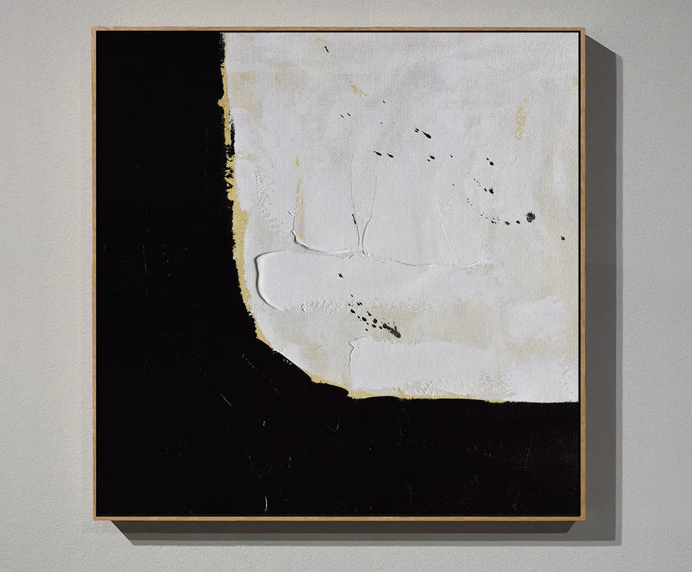 Black and White Abstract Painting Original Textured Painting Yp043