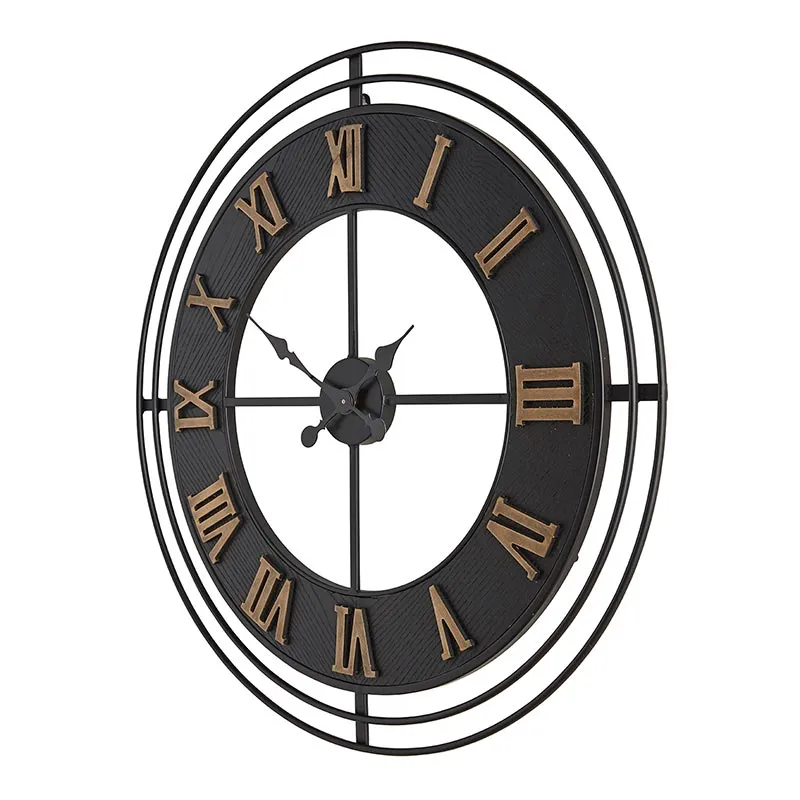 Black Metal Wall Clock