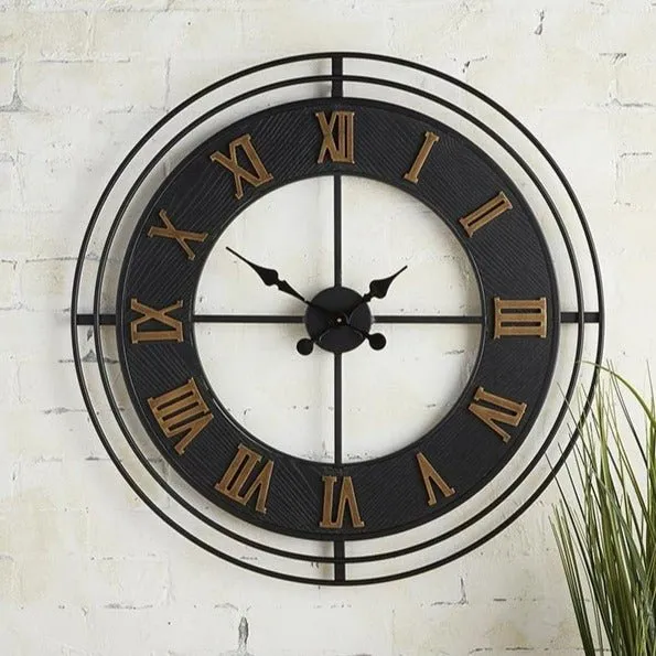 Black Metal Wall Clock