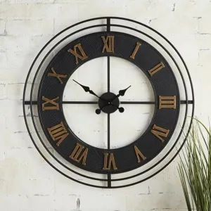 Black Metal Wall Clock