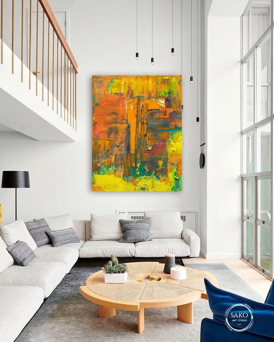 Blooming Garden Painting Oversize Abstract Painting Colorful Canvas Art Sp015