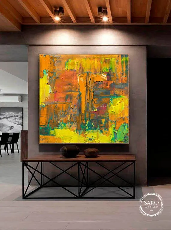 Blooming Garden Painting Oversize Abstract Painting Colorful Canvas Art Sp015