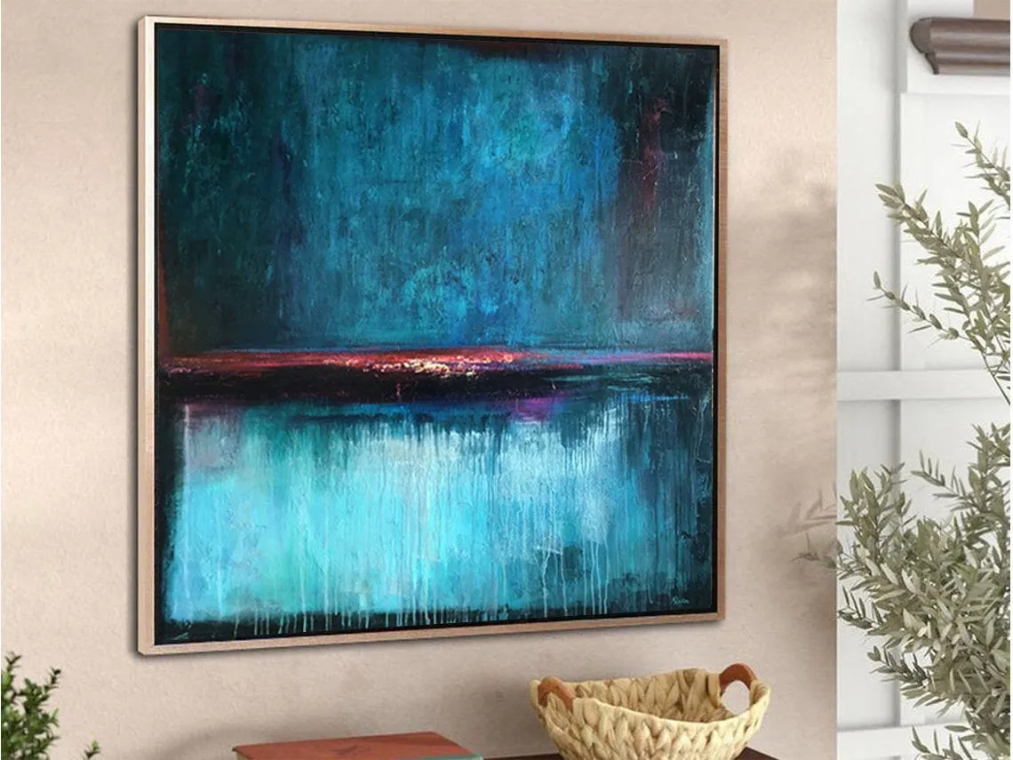 Blue Abstract Painting Contemporary Art On Canvas Kp128