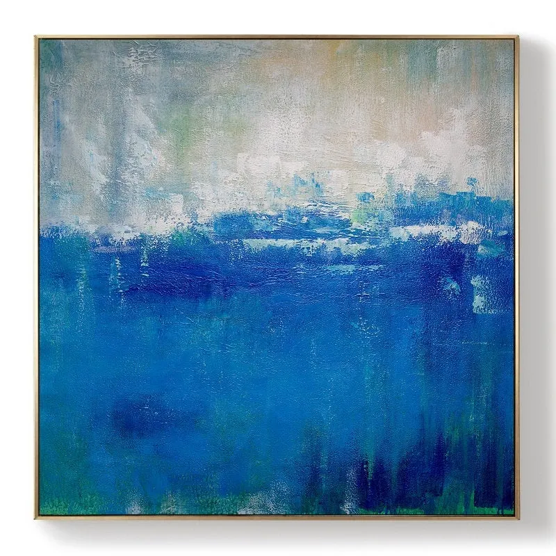 Blue And White Abstract Painting Landscape Painting For Living Room Sp050