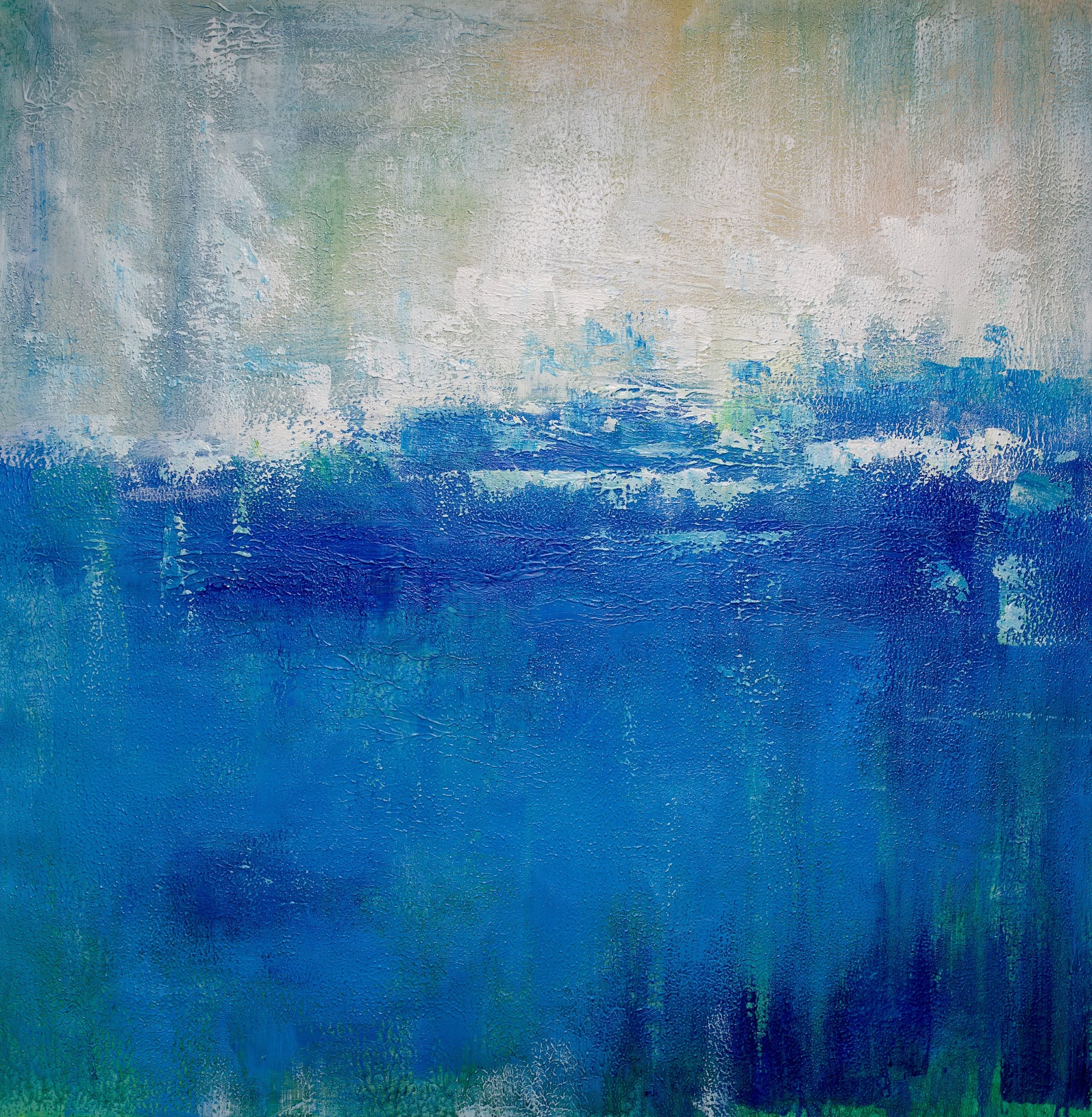 Blue And White Abstract Painting Landscape Painting For Living Room Sp050