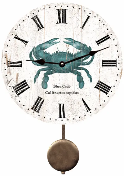 Blue Crab Wall Clock- Rustic Crab Clock