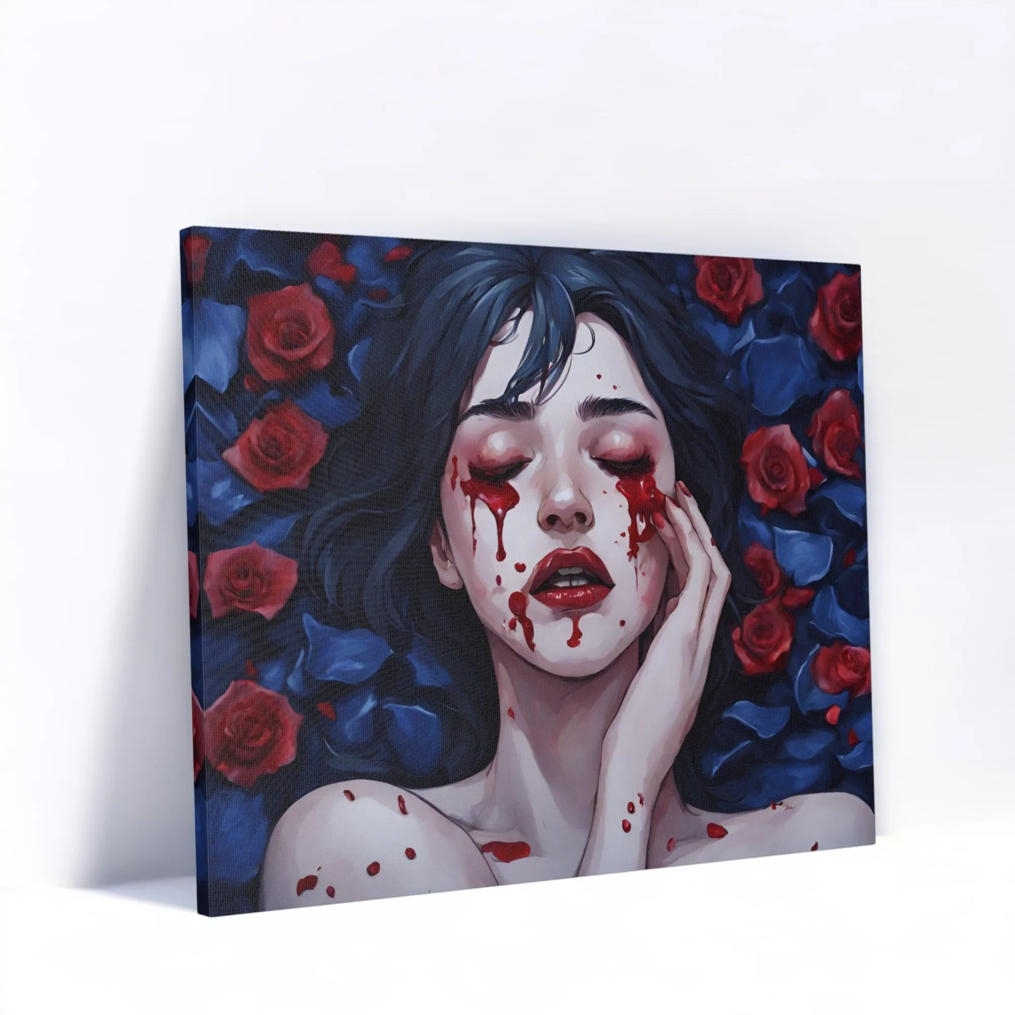 Blue Meadows' Sorrow (Crimson Tears) Canvas