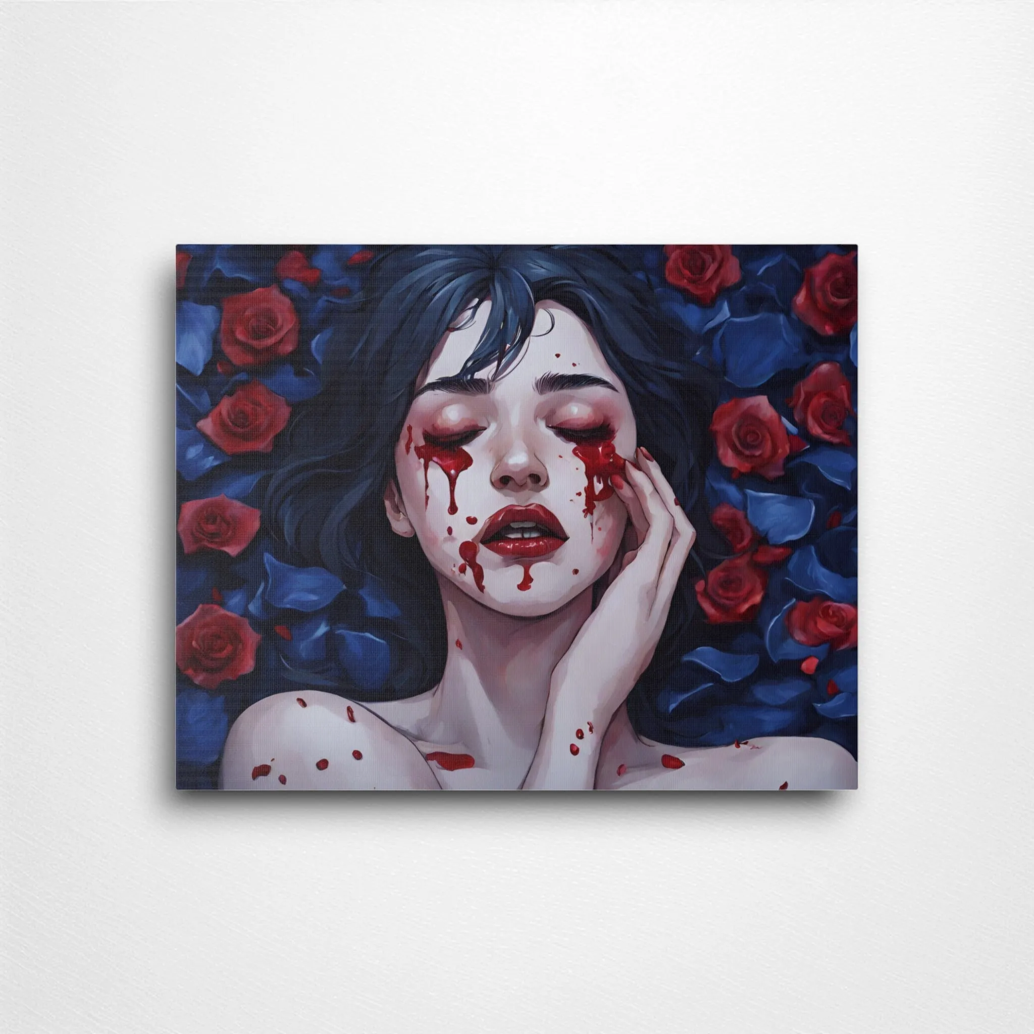 Blue Meadows' Sorrow (Crimson Tears) Canvas