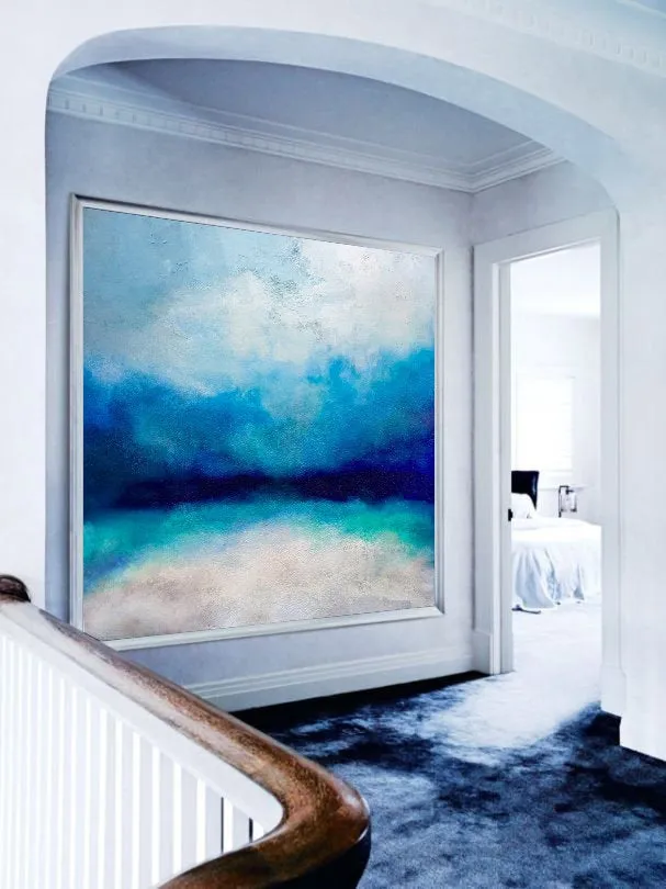 Blue Sky Landscape Abstract Painting Large Wall Sea Painting Dp096