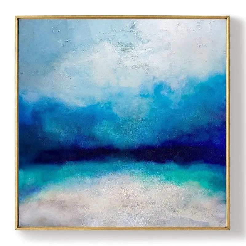 Blue Sky Landscape Abstract Painting Large Wall Sea Painting Dp096