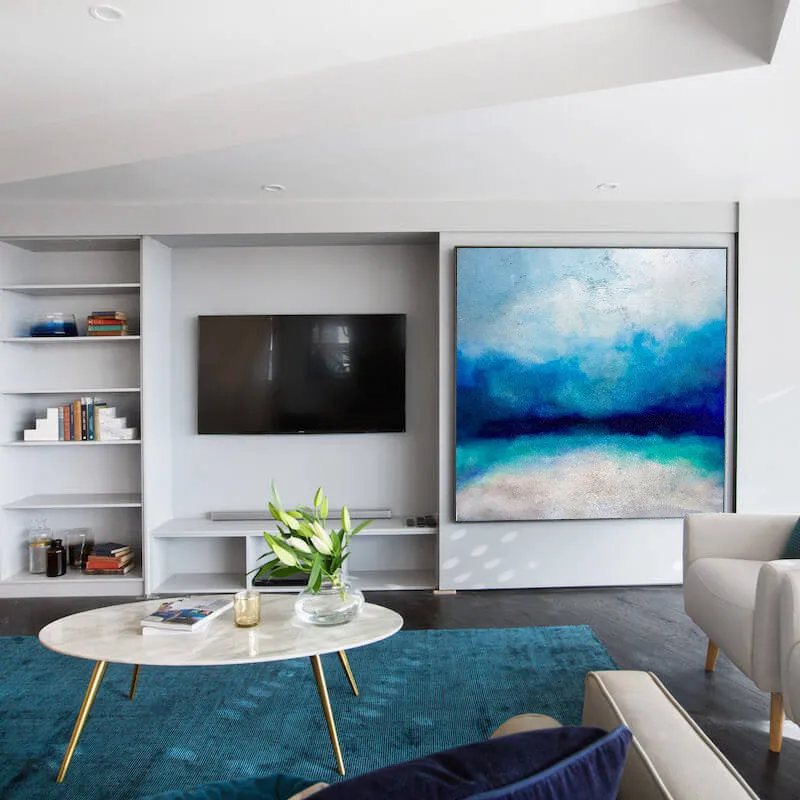 Blue Sky Landscape Abstract Painting Large Wall Sea Painting Dp096