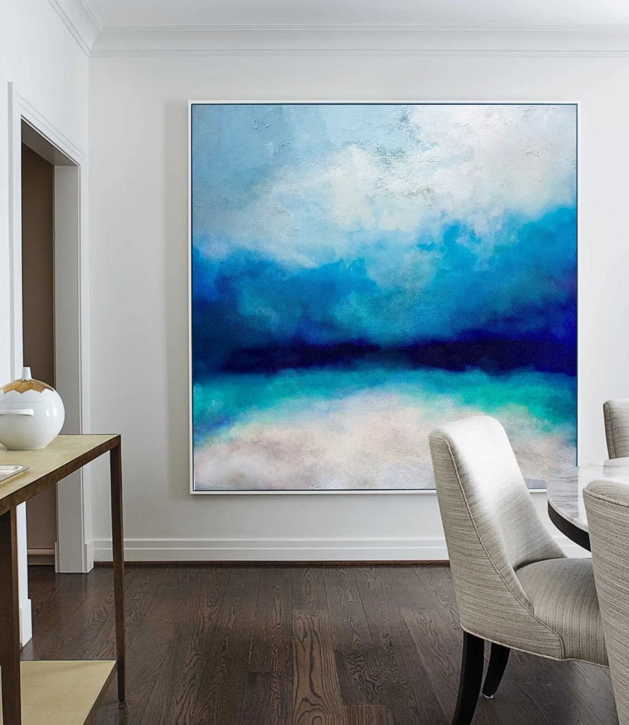 Blue Sky Landscape Abstract Painting Large Wall Sea Painting Dp096