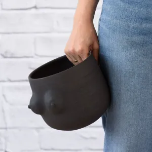 Boob Planter - Black Clay