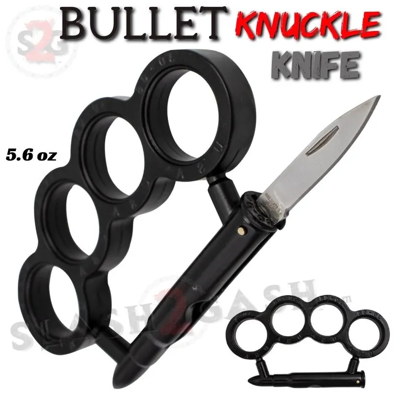 Bullet Knuckles w/ Hidden Knife 30-06 Caliber Paperweight - Black