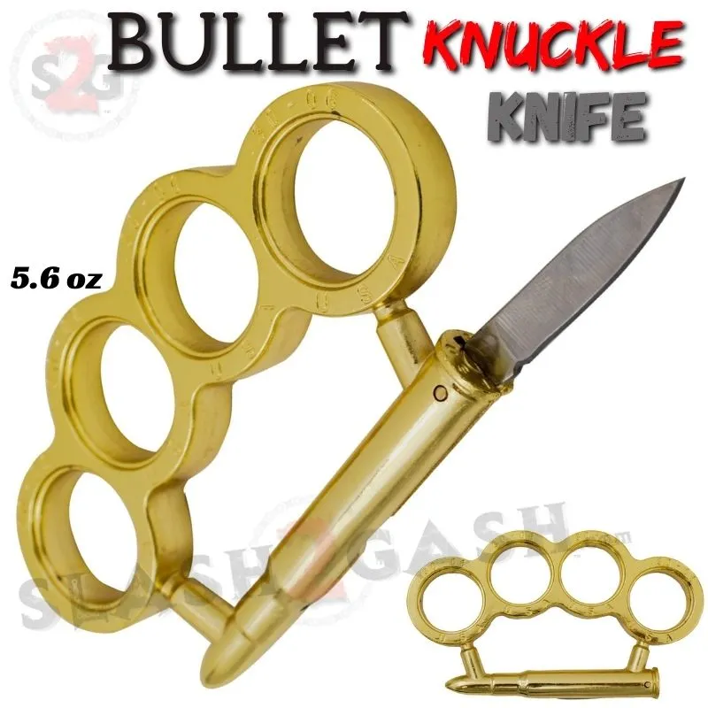 Bullet Knuckles w/ Hidden Knife Rifle Cartridge Paperweight - Asst. colors