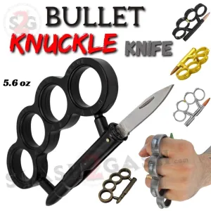 Bullet Knuckles w/ Hidden Knife Rifle Cartridge Paperweight - Asst. colors