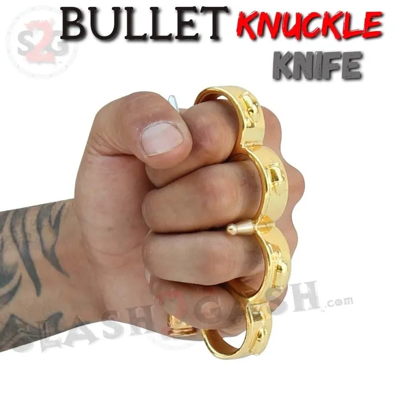 Bullet Knuckles w/ Hidden Knife Rifle Cartridge Paperweight - Asst. colors