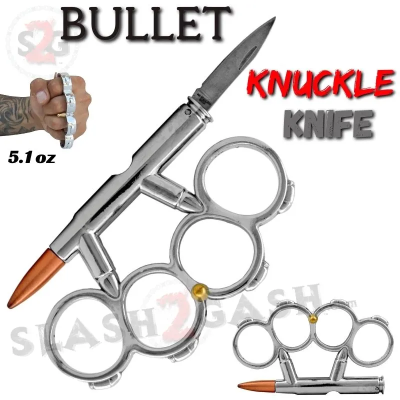 Bullet Knuckles w/ Hidden Knife Rifle Cartridge Paperweight - Asst. colors